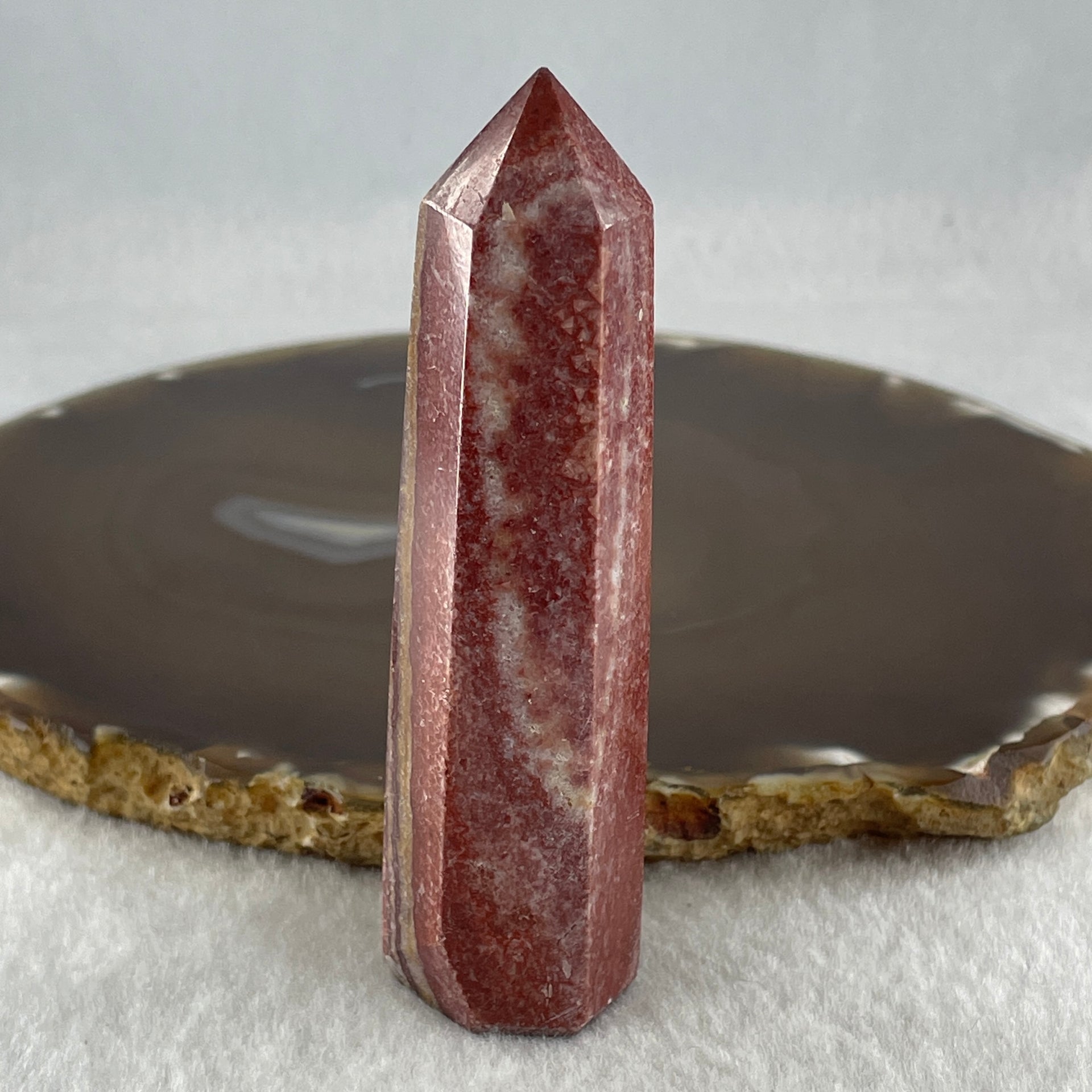 Natural Red Rhyolite Jasper Tower Display 64.59g 23.7 by 19.5 by 84.8mm - Huangs Jadeite and Jewelry Pte Ltd