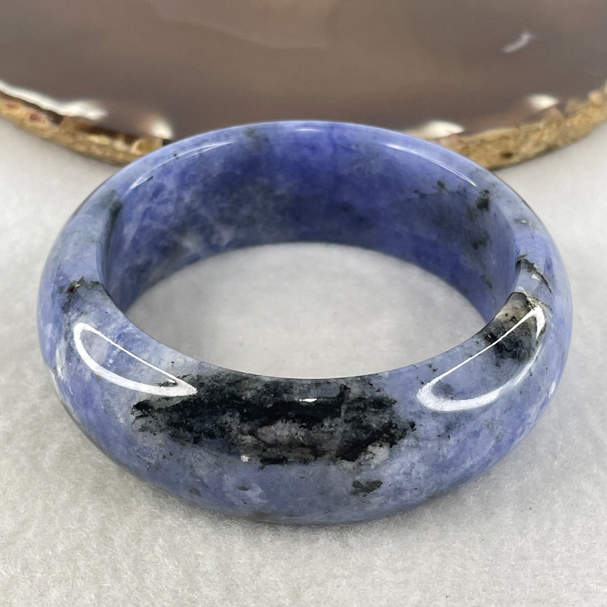 Natural Blue Sodalite Bangle | (69.76g | 54.5mm Inner Diameter | 21.1x9.5mm | Slight Internal Line | Synergy, Strategic Clarity, Emotional Stability & Wisdom Magnet)
