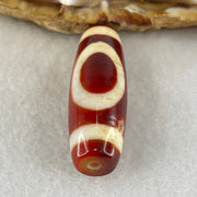 Natural Powerful Tibetan Old Oily Red White Agate One Eye Water Element Dzi Bead Heavenly Master (Tian Zhu) 一眼水元素天珠 9.44g 37.8 by 12.7mm - Huangs Jadeite and Jewelry Pte Ltd