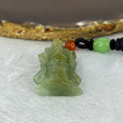 Type A Yellow Green Jadeite God of Fortune Cai Shen Ye 18.26g 39.4 by 22.6 by 12.3mm - Huangs Jadeite and Jewelry Pte Ltd