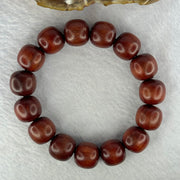 Natural India Red Rosewood Beads Bracelet 印度鸡血红小叶紫檀手链 31.41g 19cm 15.0mm 15 Beads - Huangs Jadeite and Jewelry Pte Ltd