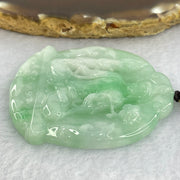 Type A Light Green with Apple Green Jadeite Guan Yin Bodhisattva Pendant 25.90g 53.3 by 44.5 by 6.2mm - Huangs Jadeite and Jewelry Pte Ltd