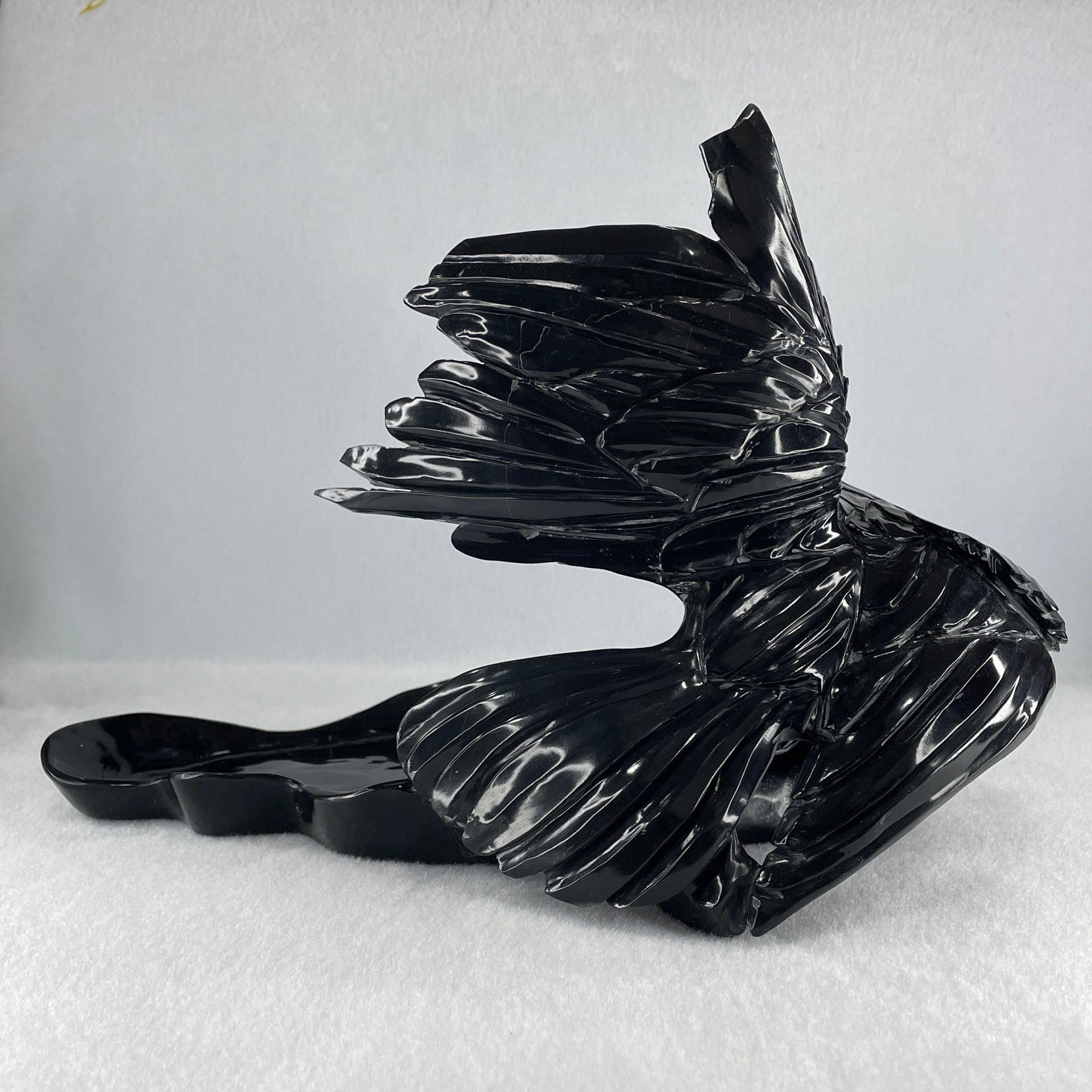 Black Stone Eagle with Pond Display 1,392.2g 270.0 by 165.0 by 190.0mm - Huangs Jadeite and Jewelry Pte Ltd