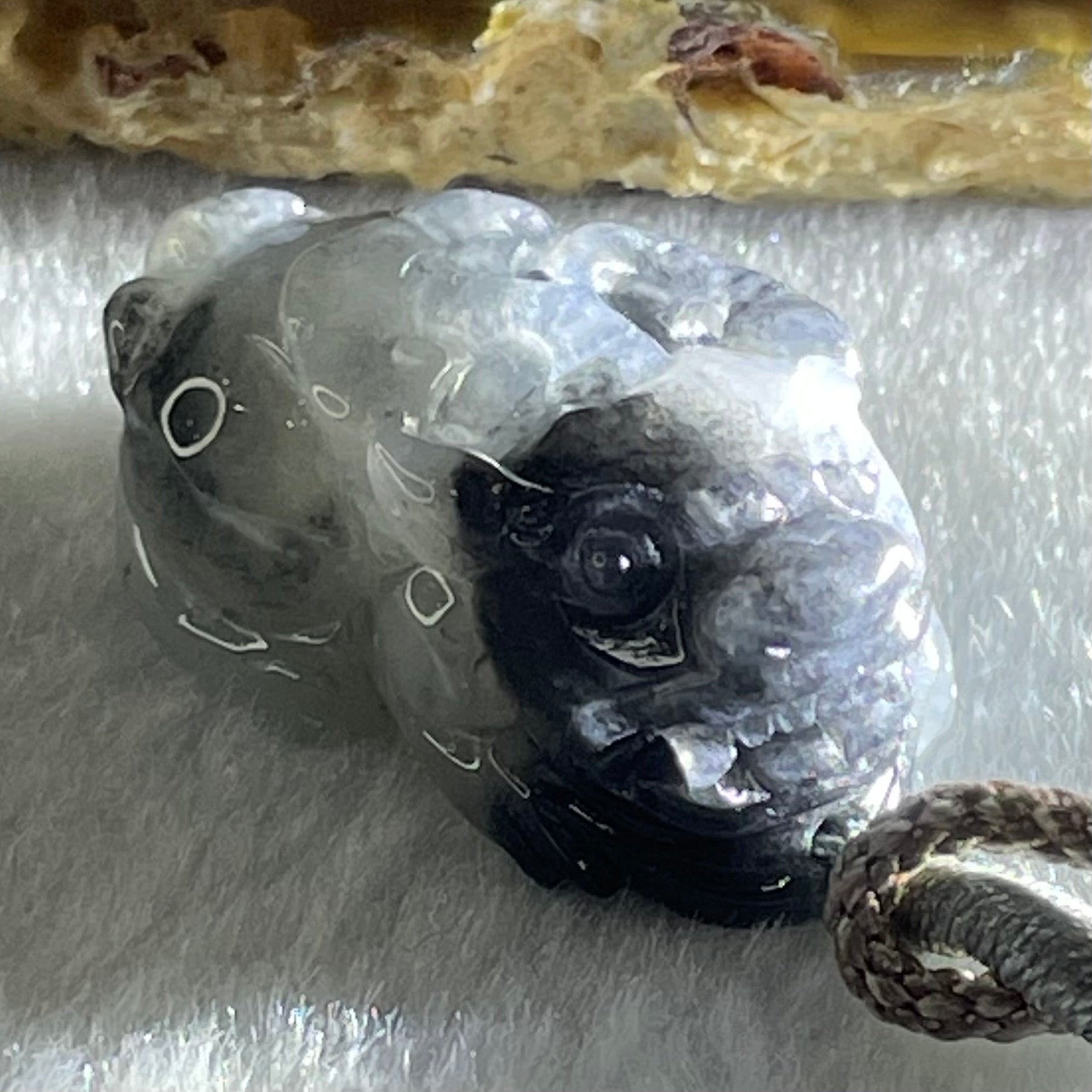 Type A Wuji Black Grey Patches Jadeite Male Pixiu Pendant Charm 8.96g 25.4 by 14.9 by 12.7mm - Huangs Jadeite and Jewelry Pte Ltd