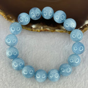 Natural Aquamarine Beads Bracelet 42.45g 18cm 13.2mm 16 Beads - Huangs Jadeite and Jewelry Pte Ltd