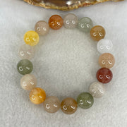 Above Average Grade Natural Muti Colour Rabbit Hair Rutilated Quartz Beads Bracelet 46.75g 18cm 12.7mm 17 Beads - Huangs Jadeite and Jewelry Pte Ltd