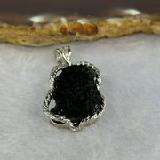 Natural Czech Republic Moldavite Meteorite Crystal in S925 Sliver Pendent 天然捷克陨石925银牌 7.04g 23.6 by 13.3 by 8.0mm - Huangs Jadeite and Jewelry Pte Ltd