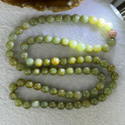 Type A Green with Yellow Jadeite Beads Necklace 72.55g 60cm 8.3mm 78 Beads - Huangs Jadeite and Jewelry Pte Ltd