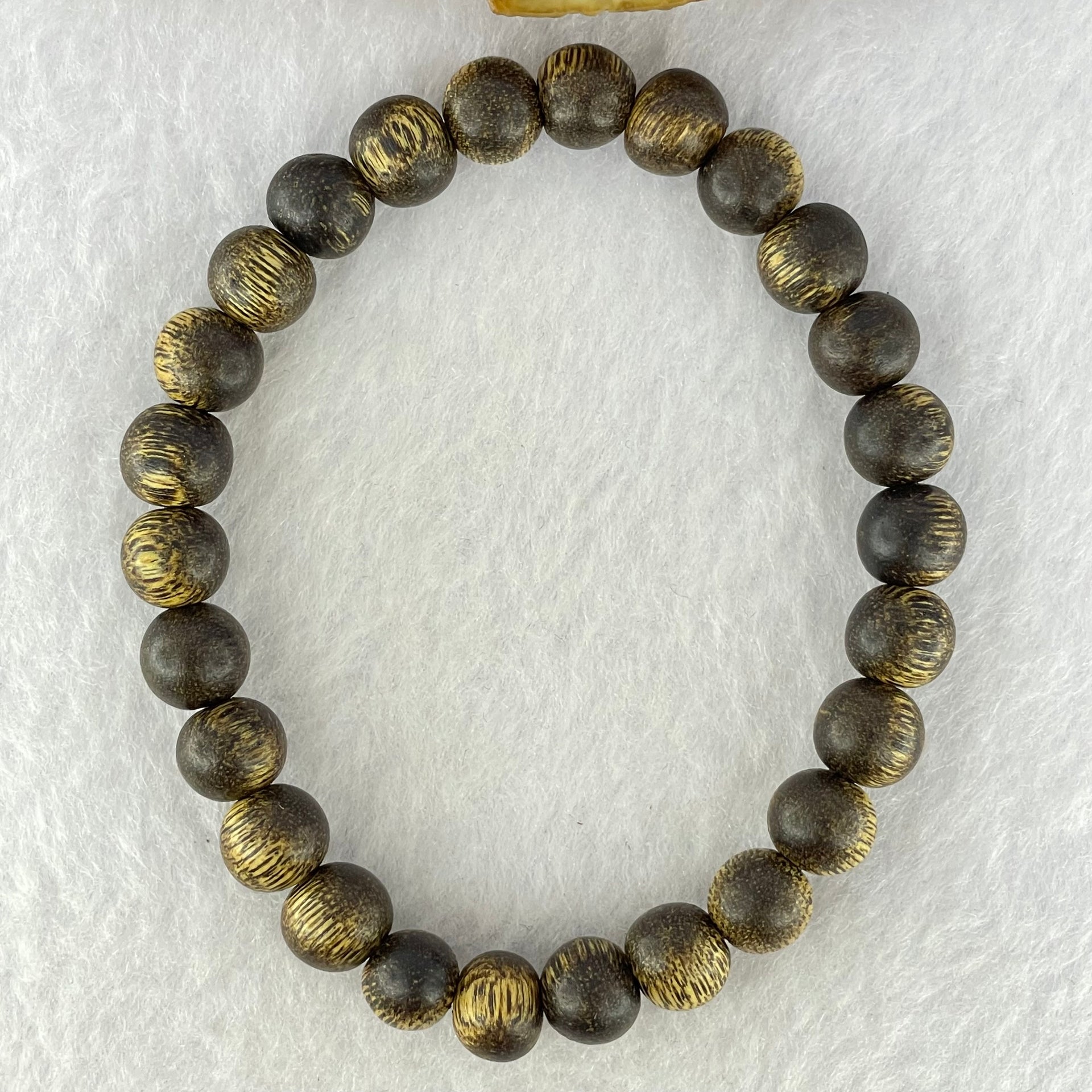Natural Wild Vietnam Lu Qi Nan Agarwood Beads Bracelet 天然野生越南鹿其南沉香珠手镯 7.15g 17.5cm 9.0mm 26 Beads - Huangs Jadeite and Jewelry Pte Ltd