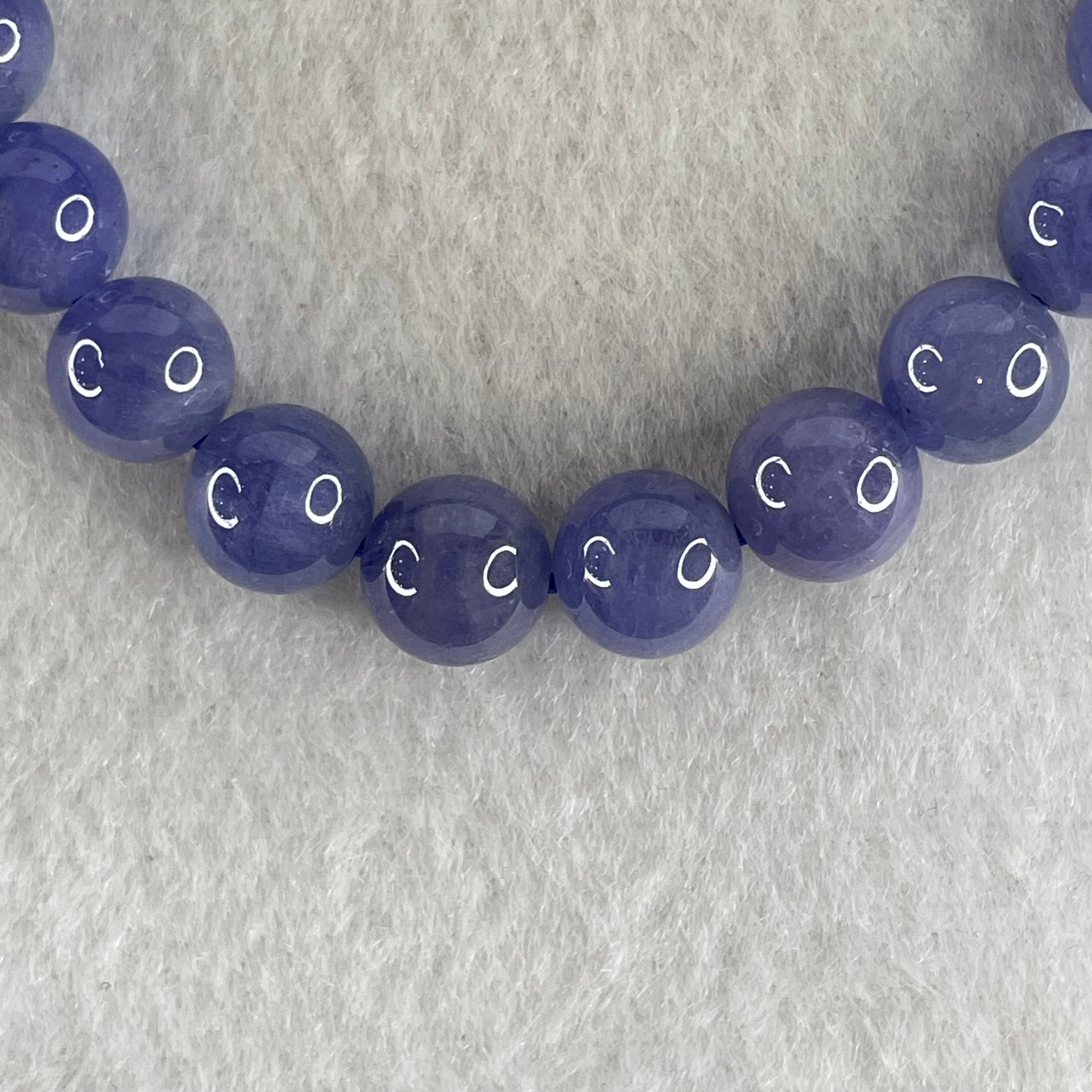 Above Average Grade Natural Blue Tanzanite Beads Bracelet 24.80g 16cm 8.8mm 22 Beads - Huangs Jadeite and Jewelry Pte Ltd