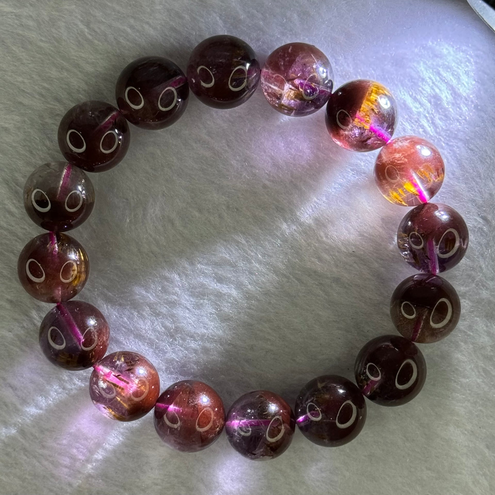 Very Good Grade Natural Auralite 23 Bracelet 天然激光23手链 56.92g 19cm 13.9mm 16 Beads - Huangs Jadeite and Jewelry Pte Ltd
