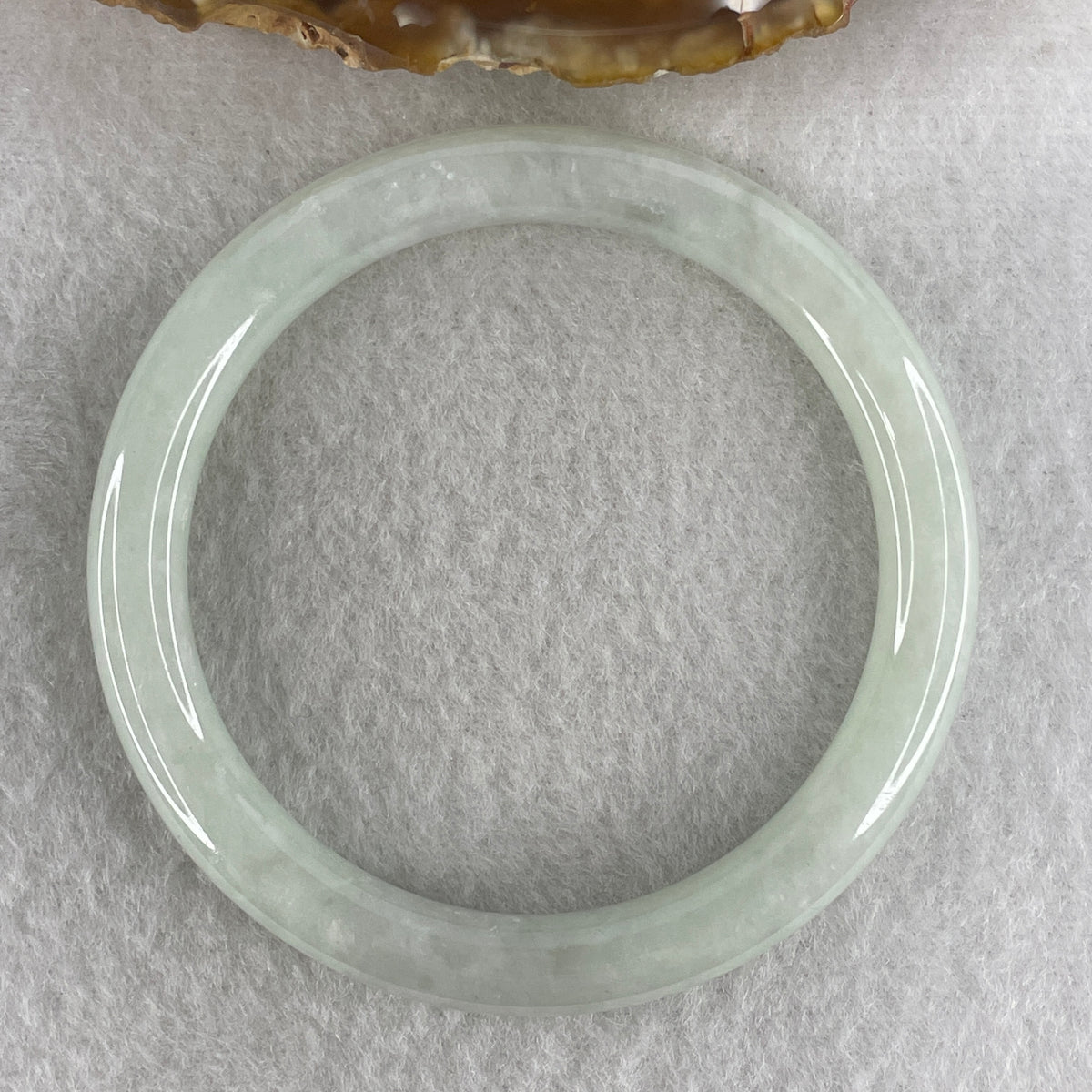 Natural Type A Light Green Jadeite Full Round Bangle | 55.6mm Yuan Tiao (33.96g 8.0x7.9mm | Perfect Grade | Imperial Wholeness & Heart Vitality) - Huangs Jadeite and Jewelry Pte Ltd