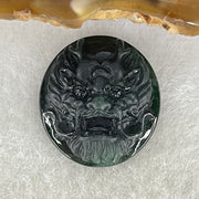 Rare Good Grade Type A Fully Translucent Black Jadeite Dragon Head Stone For Setting 
2.90g 18.2 by 16.8 by 6.3mm - Huangs Jadeite and Jewelry Pte Ltd