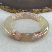 Natural Faint Yellow Flower Agate Bangle 62.28g Internal Diameter 56.6mm 11.8 by 12.3mm (Perfect) - Huangs Jadeite and Jewelry Pte Ltd
