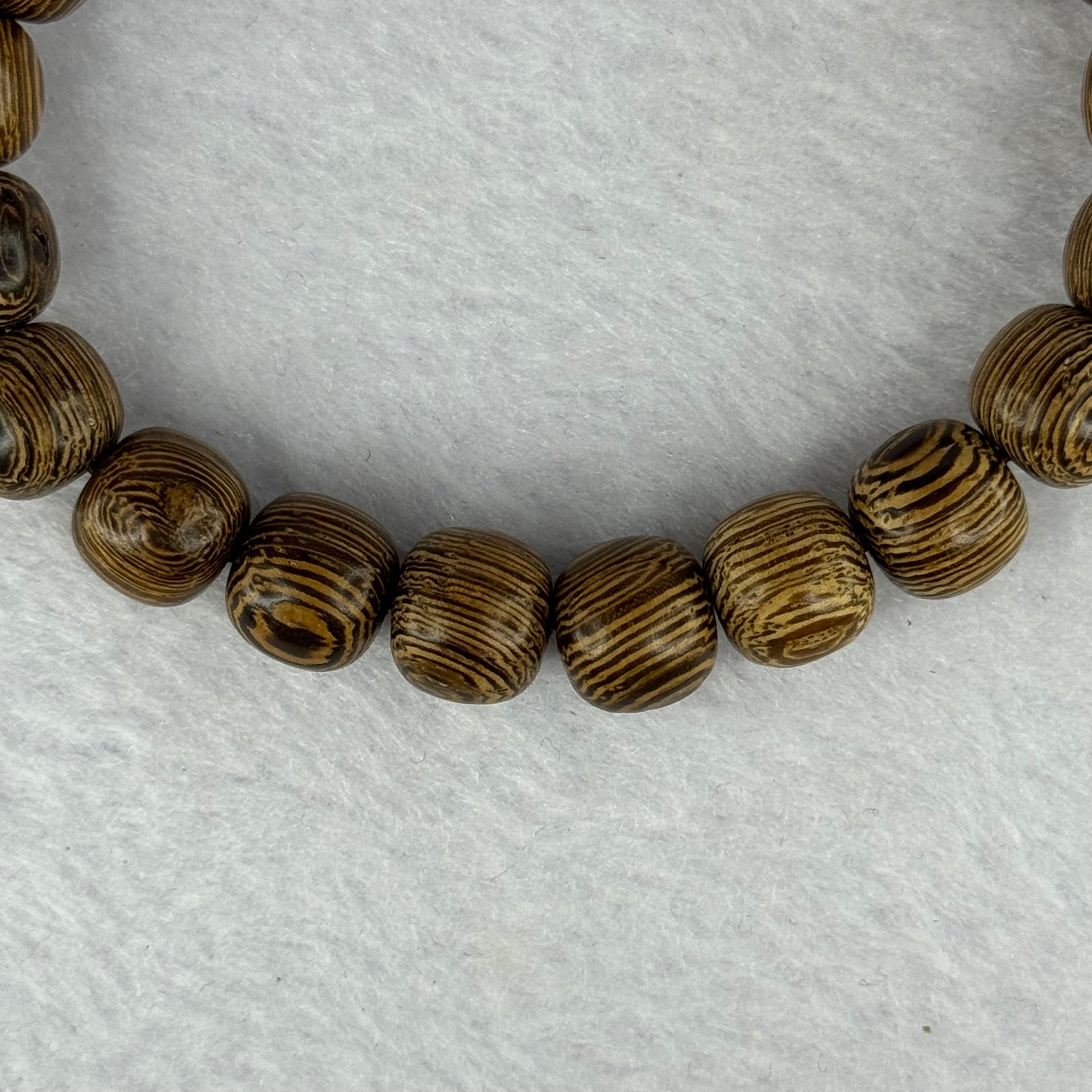 Natural Wenge Wooden Beads Bracelets 天然鸡翅木手链 9.35g 16.5cm 9.9mm 21 Beads - Huangs Jadeite and Jewelry Pte Ltd