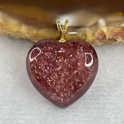 Natural Strawberry Quartz Heart Shape Charm 3.52g 16.8 by 17.2 by 8.2mm - Huangs Jadeite and Jewelry Pte Ltd