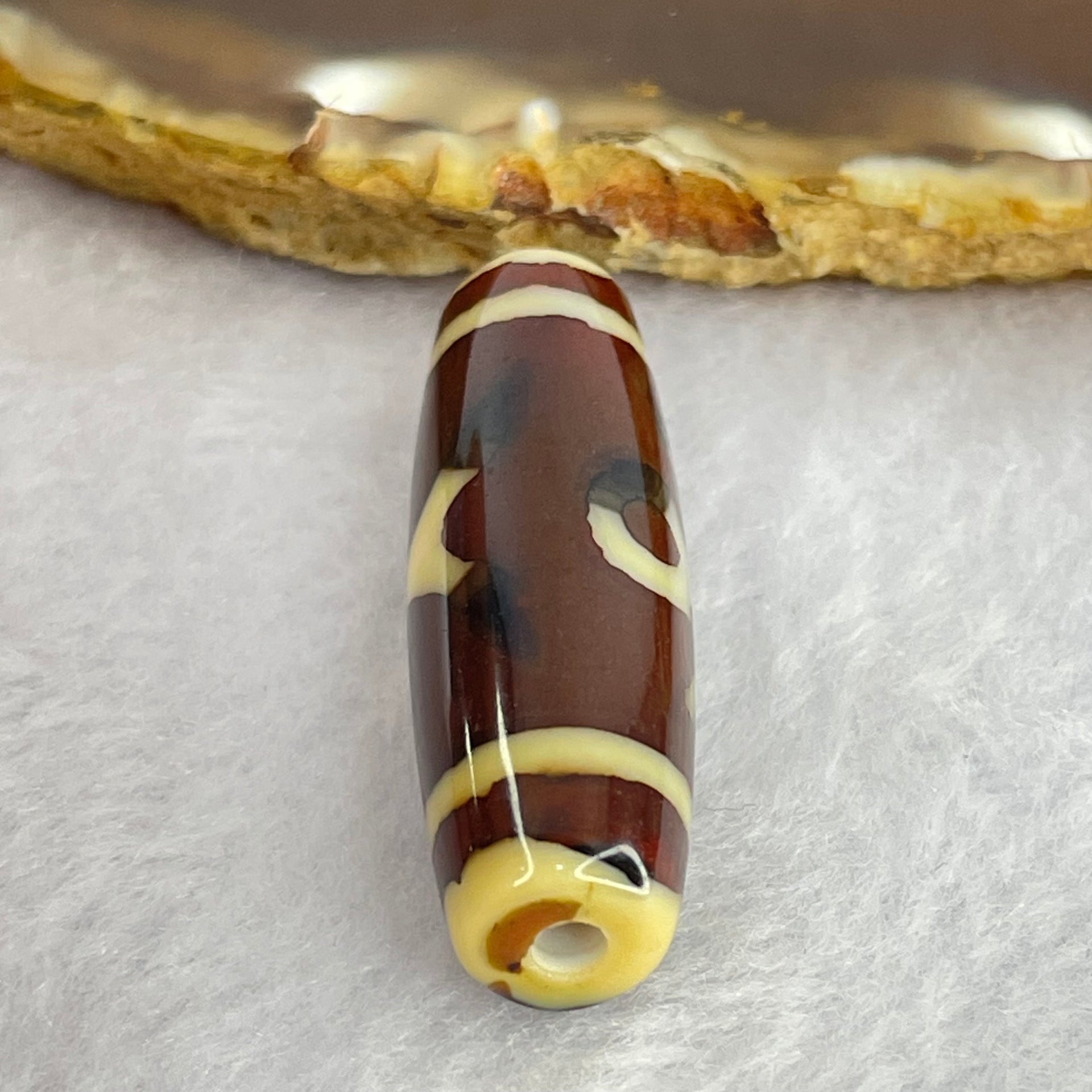 Natural Powerful Tibetan Old Oily Agate Patina Guiren Tairen Human Dzi Bead Totem Amulet Heavenly Master (Tian Zhu) 贵人天诛 8.23g 37.9 by 11.9mm - Huangs Jadeite and Jewelry Pte Ltd