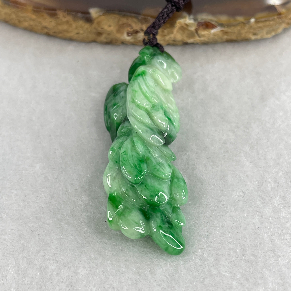 Natural Type A Green with Spicy Green Jadeite Brave Bird Pendant | Visionary Courage & Heart Chakra Vitality (14.10g | 50.5x16.2x14.2mm)