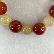 Entry Grade Natural Golden Rutilated Quartz with Orange Crystal Beads Bracelet 70.56g 18.5cm 16.0mm 16 Beads - Huangs Jadeite and Jewelry Pte Ltd