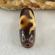 Natural Powerful Tibetan Old Oily Agate Patina Guiren Tairen Human Dzi Bead Totem Amulet Heavenly Master (Tian Zhu) 贵人天诛 4.55g 28.1 by 9.1mm - Huangs Jadeite and Jewelry Pte Ltd