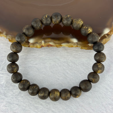 Natural Wild Vietnam Lu Qi Nan Agarwood Beads Bracelet 天然野生越南鹿其南沉香珠手链 7.28g 16cm 8.8mm 24 Beads