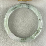 Type A Light Green with Blueish Green piao Hua Floral Jadeite Bangle 40.51g Inner Diameter 52.6mm 10.2 by 8.5mm (Internal Lines) - Huangs Jadeite and Jewelry Pte Ltd