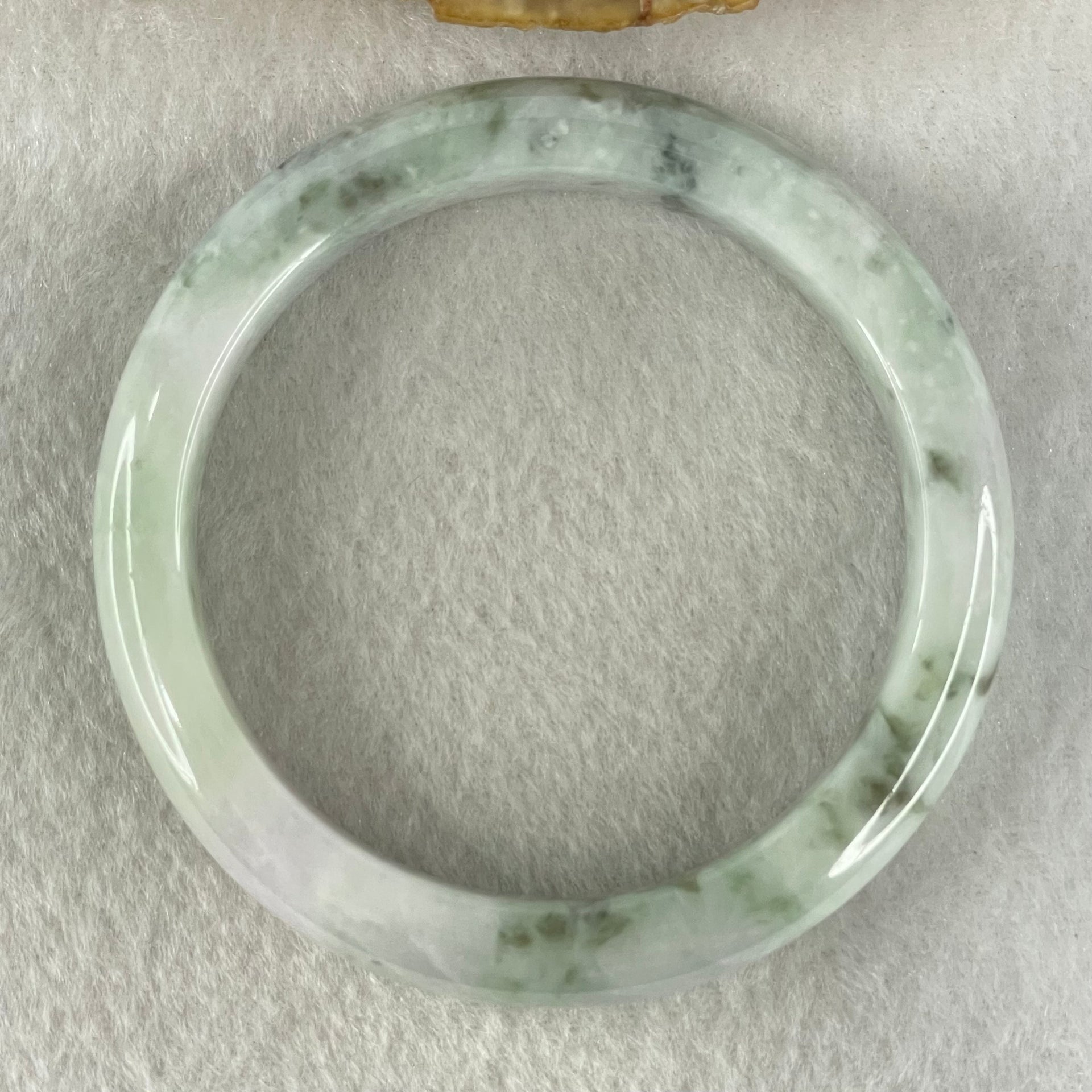 Type A Light Green with Blueish Green piao Hua Floral Jadeite Bangle 40.51g Inner Diameter 52.6mm 10.2 by 8.5mm (Internal Lines) - Huangs Jadeite and Jewelry Pte Ltd