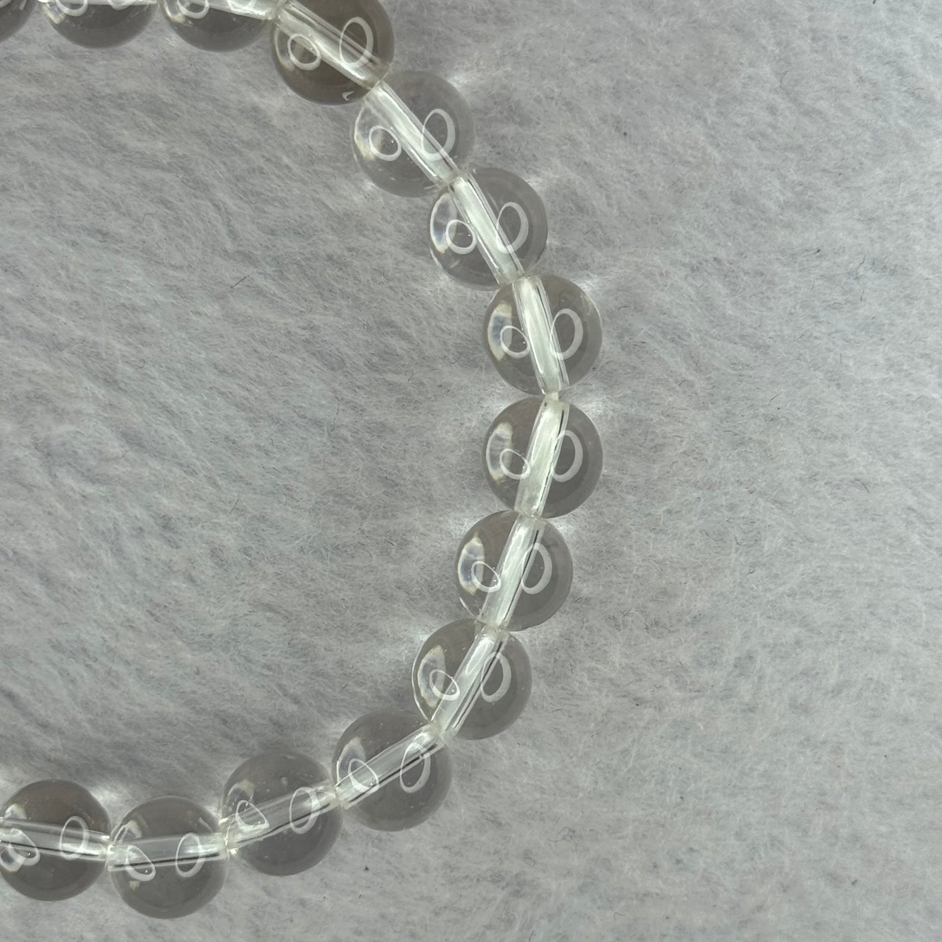 Natural Clear Quartz Bracelet 天然白水晶手链 18.71g 16.5cm 8.4mm 24 Beads - Huangs Jadeite and Jewelry Pte Ltd