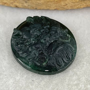 Rare Good Grade Type A Fully Translucent Black Jadeite Dragon Head Stone For Setting 3.65g 20.3 by 18.5 by 6.4mm - Huangs Jadeite and Jewelry Pte Ltd
