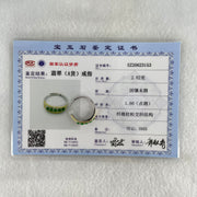 Type A Green Cabochon Jadeite in S925 Sliver Ring (Adjustable Size) 2.82g 2.7 by 1.5mm 5pcs - Huangs Jadeite and Jewelry Pte Ltd