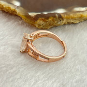 Pink Cubic Zirconia with Crystals In S925 Sliver Rose Gold Color Ring (Adjustable Size) 2.92g 12.5 by 6.6 by 5.5mm - Huangs Jadeite and Jewelry Pte Ltd