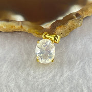 Natural Madagascar Blue Moonstone in S925 Silver Gold Color Pendant 1.27g 10.1 by 7.2 by 5.0mm - Huangs Jadeite and Jewelry Pte Ltd