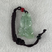 Type A Blueish Green Jadeite Goldfish Pendant 10.23g 37.0 by 22.11 by 7.4mm - Huangs Jadeite and Jewelry Pte Ltd