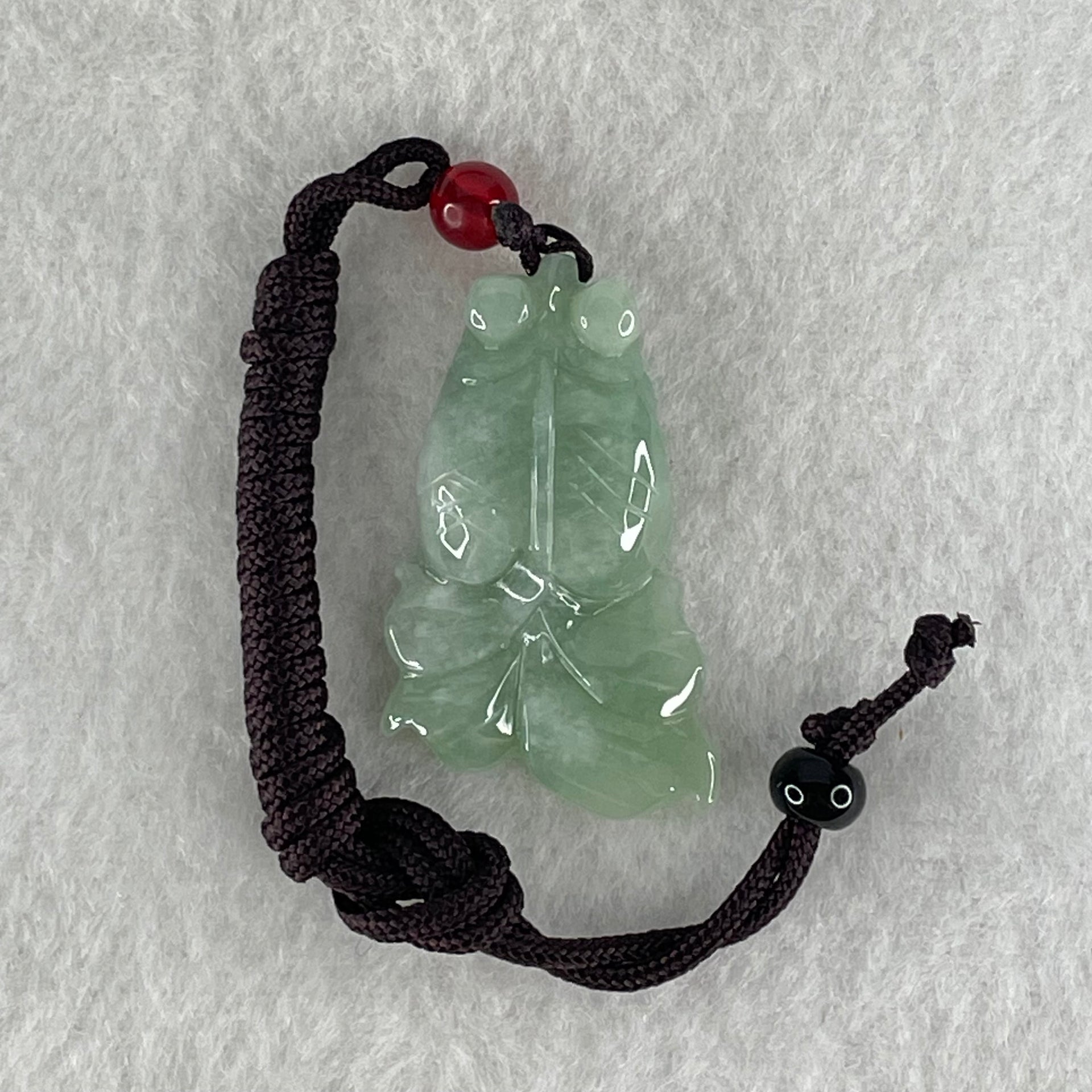 Type A Blueish Green Jadeite Goldfish Pendant 10.23g 37.0 by 22.11 by 7.4mm - Huangs Jadeite and Jewelry Pte Ltd