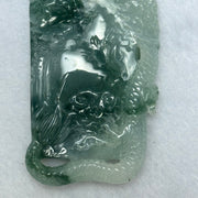 Grandmaster Certified Type A ICY Light Green Lavender and Blueish Green Piao Hua Jadeite Dragon Shan Shui Pendent 55.70g 75.6 by 34.8 by 10.8mm - Huangs Jadeite and Jewelry Pte Ltd