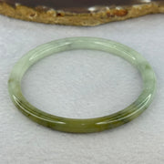 Type A Light Green and Spicy Green and Yellow Jadeite Bangle 20.99g Internal Diameter 58.9mm 6.3 by 6.6mm (Very Slight Internal Line) - Huangs Jadeite and Jewelry Pte Ltd