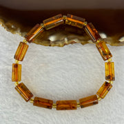 Natural Blood Flower Amber Lulutong Bracelet 天然血花琥珀手链 4.98g 15.5cm 12.6 by 6.0mm 13 Beads - Huangs Jadeite and Jewelry Pte Ltd