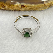Natural Icy Jadeite with Crystals In S925 Sliver Ring (Adjustable Size) 2.22g 4.6 by 3.0mm - Huangs Jadeite and Jewelry Pte Ltd