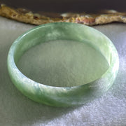 Type A Semi Icy Blueish Green Jadeite Bangle 24.80g Inner Diameter 52.6mm 12.6 by 4.4mm (Internal Lines) - Huangs Jadeite and Jewelry Pte Ltd