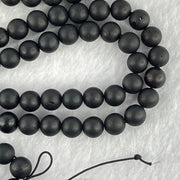 Natural Dark Matt Black Amber Beads Necklace 天然大黑天翁琥珀项链 20.87g 72cm 8.0mm 1 Beads 6.9mm 108 Beads - Huangs Jadeite and Jewelry Pte Ltd