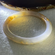 Natural Purple Flower Agate Bangle 39.10g Internal Diameter 63.7mm 9.2 by 9.3mm (Perfect) - Huangs Jadeite and Jewelry Pte Ltd