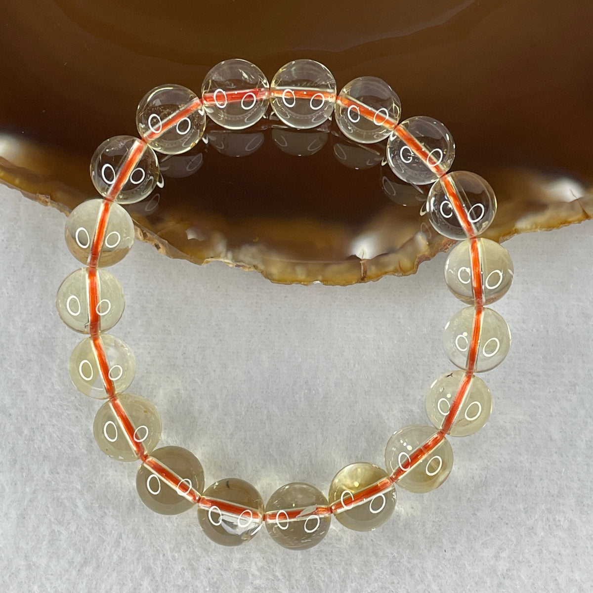 Certified Above Average Grade Natural Yellow Citrine Crystal Beads Bracelet | 10.2mm Golden Merchant's (27.70g | 15.5cm Wrist Sizing | 19 Beads)