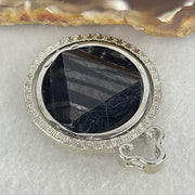 Natural Hypersthene in Stainless Steel Pendant 23.59g 25.0 by 9.5mm - Huangs Jadeite and Jewelry Pte Ltd