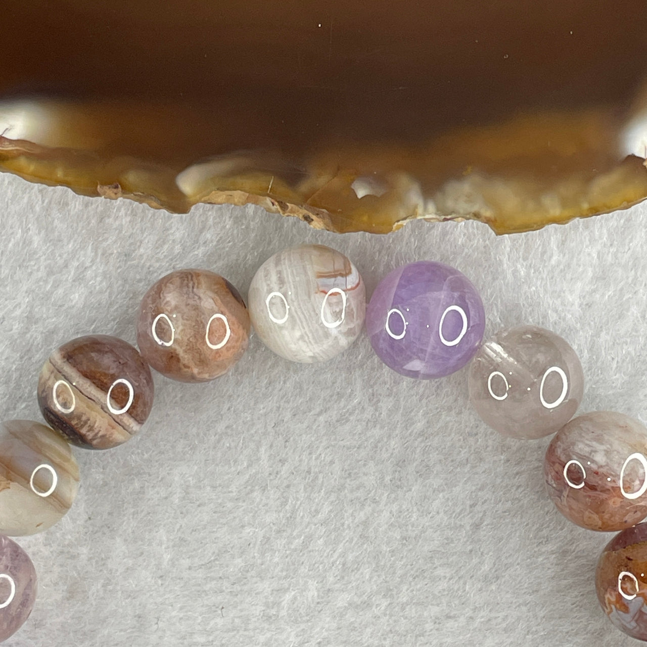 Natural Dreamy Amethyst Beads Bracelet 35.09g 17cm 11.3mm 18Beads