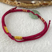 Type A Blueish Green Jadeite Ping An Kou Donut In String Bracelet 2.16g 14.4 by 3.5mm - Huangs Jadeite and Jewelry Pte Ltd