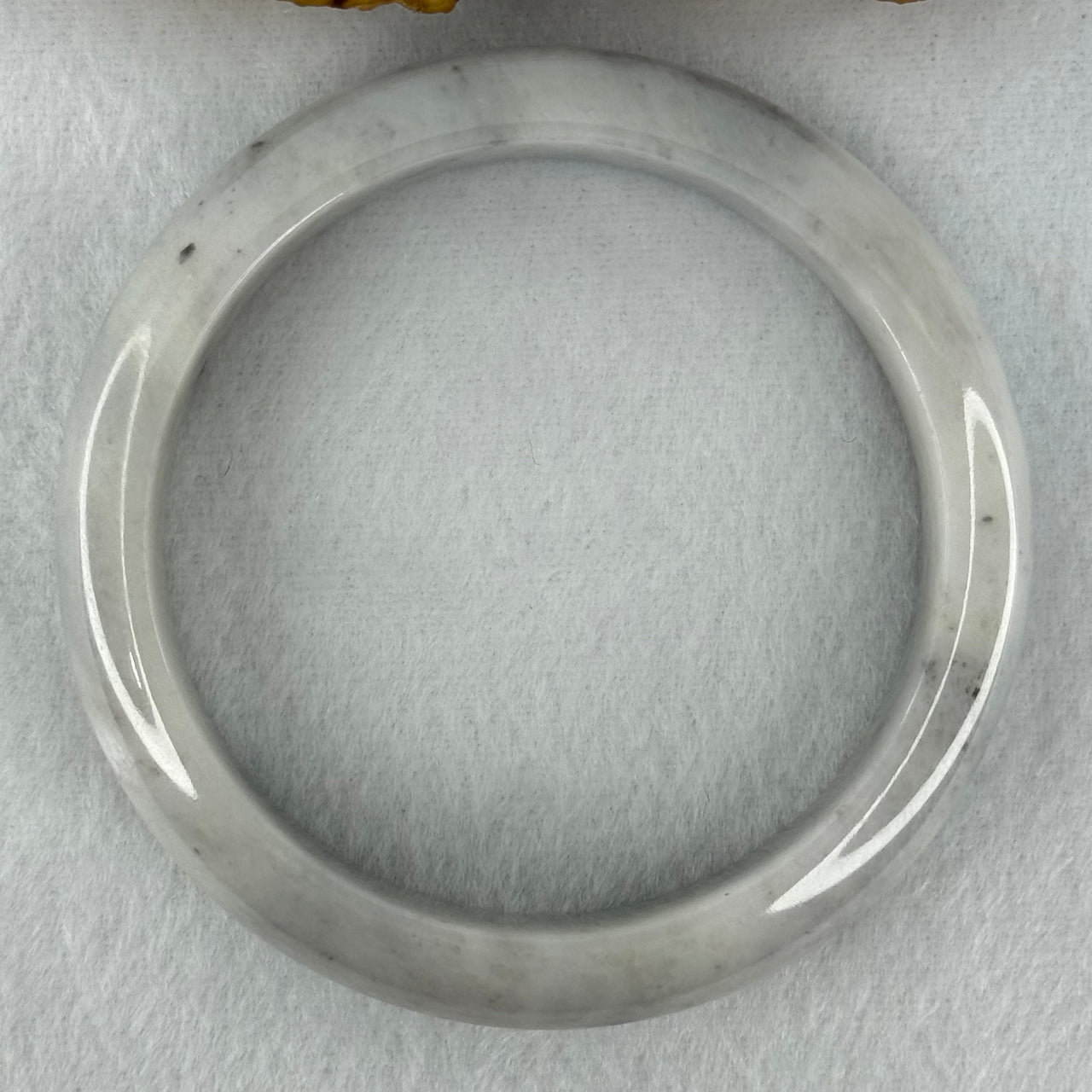 Type A Faint Green Grey Wuji Piao Hua Jadeite Bangle Internal Diameter 58.8mm 68.72g 14.6 by 8.8mm (Very Slight Internal Lines) - Huangs Jadeite and Jewelry Pte Ltd