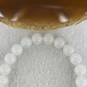 Natural Type A Semi Icy Light Lavender Jadeite Beads Bracelet | (25.05g | 20cm | 8.1mm x 24 Beads | Synergy, "Zi Qi Dong Lai" Noble Benefactor Magnet & Feng Shui Serenity Catalyst) - Huangs Jadeite and Jewelry Pte Ltd