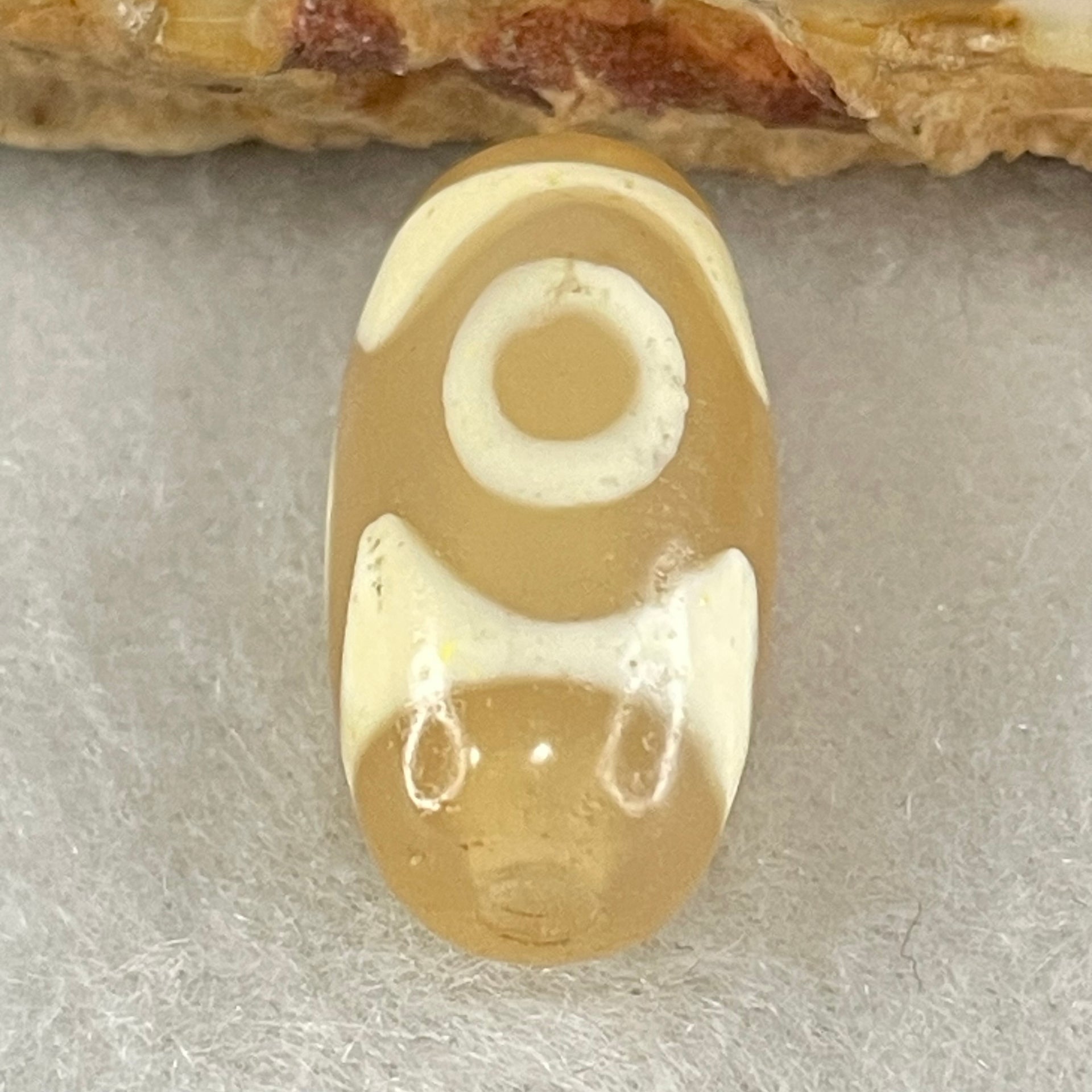 Natural Powerful Tibetan Old Oily Agate 3 Eyes Dzi Bead Heavenly Master (Tian Zhu) 三眼天诛 2.84g 19.8 by 10.0mm - Huangs Jadeite and Jewelry Pte Ltd