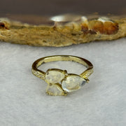 Natural Moonstone In S925 Sliver Ring in Gold Color 2.34g 8.5 by 4.8 by 3.1mm US6 HK13 - Huangs Jadeite and Jewelry Pte Ltd