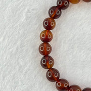 Natural Purple Amber Beads Bracelet 天然紫蜜琥珀手链 7.00g 15.5cm 8.4mm 23 Beads - Huangs Jadeite and Jewelry Pte Ltd